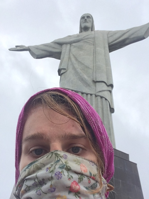 Eu perto do Cristo Redentor